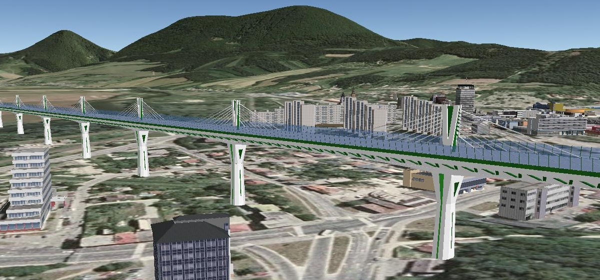 3D display elevated highway in Povazska Bystrica